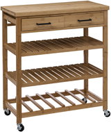 5five Simply Smart Bamboo shelf on wheels Linha mobile with latches - Food Serving Trolley