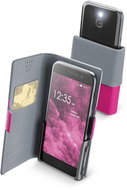 Cellularline Slide & Click XXXL with Hinged Top of PU Leather, Pink - Phone Case