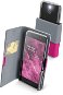 Cellularline Slide & Click XXXL with Hinged Top of PU Leather, Pink - Phone Case