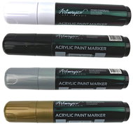 Artmagico Jumbo acrylic 15 mm - set of 4 (black, white, gold, silver) - Marker