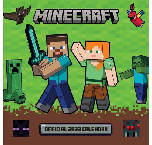 Oficiální nástěnný kalendář 2023 Minecraft s plakátem  - Nástěnný kalendář - Main image