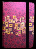 EDEN Notebook with rubber band Red-gold squares 9,5 × 14 cm - Journal