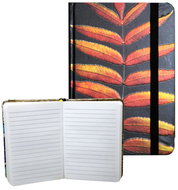 EDEN Zápisník s gumičkou Černý s listy 9,5 × 14 cm - Journal