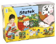 Statek Moje malá knížka BOX: Kniha + puzzle + zvířátka figurky 6ks + hrací sada - Kniha