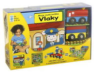 Vlaky Moje malá knížka BOX: Kniha + puzzle + vláček a figurky 4ks + hrací sada - Kniha