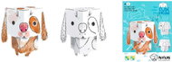 3D Dog to paint - Paper Model