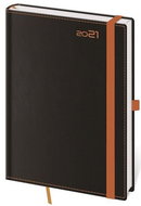 Diary 2021 daily A5 Black Orange with a loop on the pen - Planner