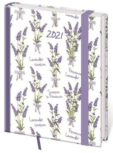 Diary 2021 daily B6 Vario - Lavender with rubber band - Planner - Main image