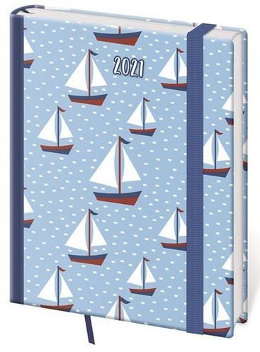Diary 2021 daily B6 Vario - Marine with rubber band - Planner - Main image