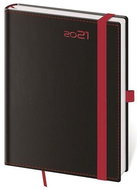 Diary 2021 weekly B6 Black Red with a loop on the pen - Planner