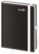 Diary 2021 weekly B6 Black &amp; White with a loop on the pen - Planner
