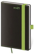 Diary 2021 weekly pocket Black Green with a loop on the pen - Planner