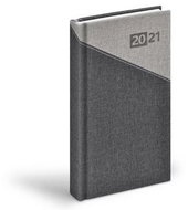 Diary 2021 D802 PU gray / black 90x170 mm - Planner