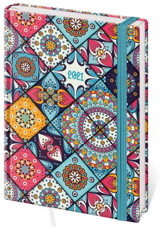Diary 2021 A6 LYRA weekly with rubber band L378 Mandala Main image Diary 2021 A6 LYRA weekly with rubber band L378 Mandala - Planner - Main image