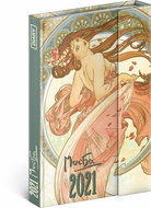 Weekly magnetic diary Alfons Mucha 2021, 11 x 16 cm - Planner