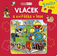 Vláček a zvířátka v lese: 5 puzzle 9 dílků - Kniha