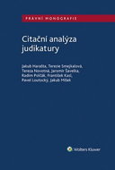Citační analýza judikatury - Kniha