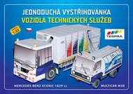 Jednoduchá vystřihovánka Vozidla technických služeb: Mercedes Benz Econic 1829 LL, Multicar M26 - Omalovánky