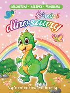 Happy dinosaurs: colouring page - stickers - panorama - Colouring Book