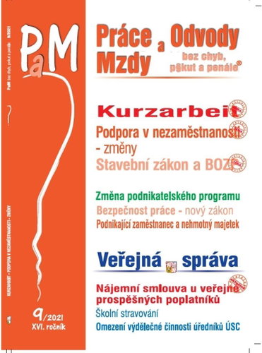 Práce a mzdy 9/2021 – Kurzarbeit - Kniha - Main image