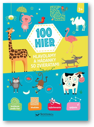 100 hier Hlavolamy a hádanky so zvieratami 3+ - Kniha - Main image