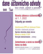 DUO 1/2022 – Novela zákona o účtovníctve, Odpady po novom: Verejné obstarávanie – zmeny, Daňový bonu - Kniha