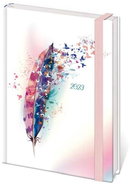 Diář 2023 B6 LYRA týdenní s gumičkou Feather - Diář