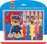 Set s foukacími fixy a notesem Tlapková patrola - Felt Tip Pens
