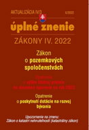 Aktualizácia IV/3 2022 – bývanie, stavebný zákon - Kniha