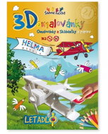 3D colouring page Airplane - Colouring Book