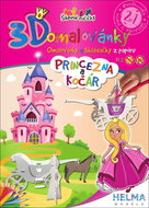 3D colouring page Princess and carriage - Colouring Book