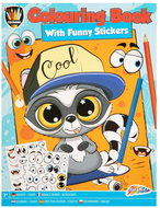 colouring page with funny stickers A4 - Colouring Book