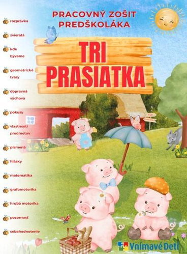 Tri prasiatka: Pracovný zošit predškoláka - Kniha - Main image
