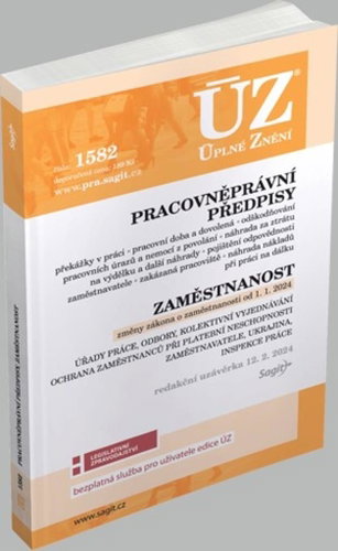ÚZ 1582 Pracovněprávní předpisy - Kniha - Main image