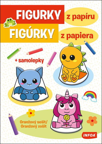 Figurky z papíru/Figúrky z papiera: Oranžový sešit/zošit + samolepky - Kniha - Main image
