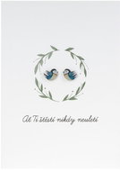 Wish you luck and earrings - Greeting Card