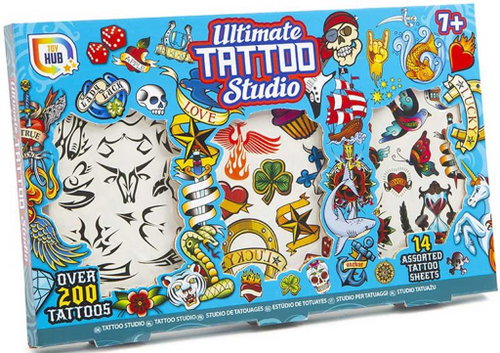 Tattoo set for boys: 14 sheets, 200 designs in a box - Temporary Tattoo - Main image