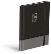 Weekly diary 2025 PU black/gray with elastic band - Planner