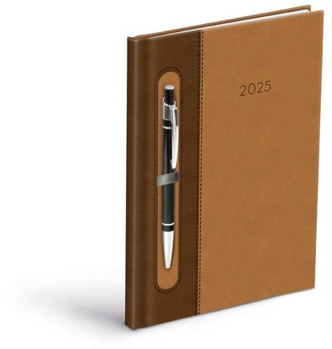 Týdenní diář 2025 PU brown/dark brown na propisku - Planner - Main image