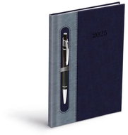 Týdenní diář 2025 PU dark blue/gray na propisku - Planner