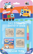3+1 Stamps with Wax Crayon Rescuers - Children’s Stamps