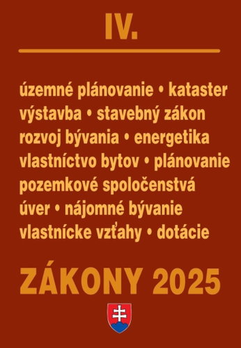 Zákony IV 2025 – stavebné zákony a predpisy - Kniha - Main image