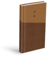 MFP Diary 2026 D802 PU dark brown/beige 90 × 170 mm - Planner