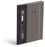 MFP Diary 2026 T805 PU dark blue/gray with pen eraser - Planner