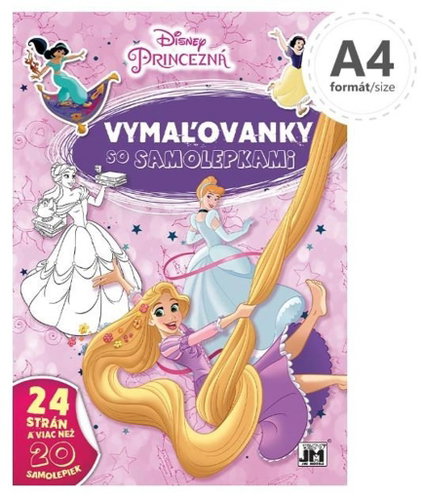 Vymaľovanky so samolepkami Princezné - Kniha - Main image