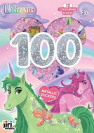 100 metalických samolepek s omalovánkovými listy Jednorožci - Kniha