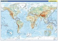 Svět nástěnná fyzická mapa: 1:22 000 000 - Kniha