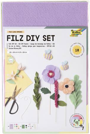 FOLIA plsť, květiny kreativní sada, 18 ks - Creative Kit - Main image