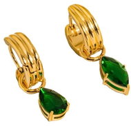 Flânerie by MAIQ SAFFRON green earrings 18K GOLD PLATED - Earrings
