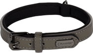 Flamingo Binti Leather collar with neoprene grey S - Dog Collar